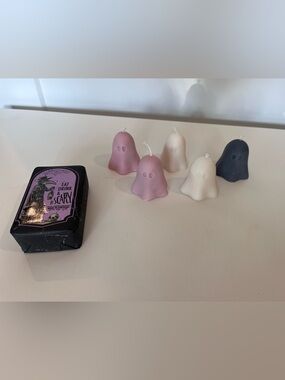 Ghost-Shaped Decorative Candles and Bar of Soap — Pink & Cream